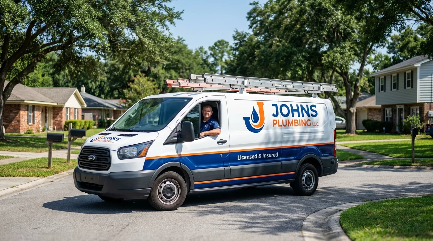 Johns Plumbing LLC service van in Lexington, GA