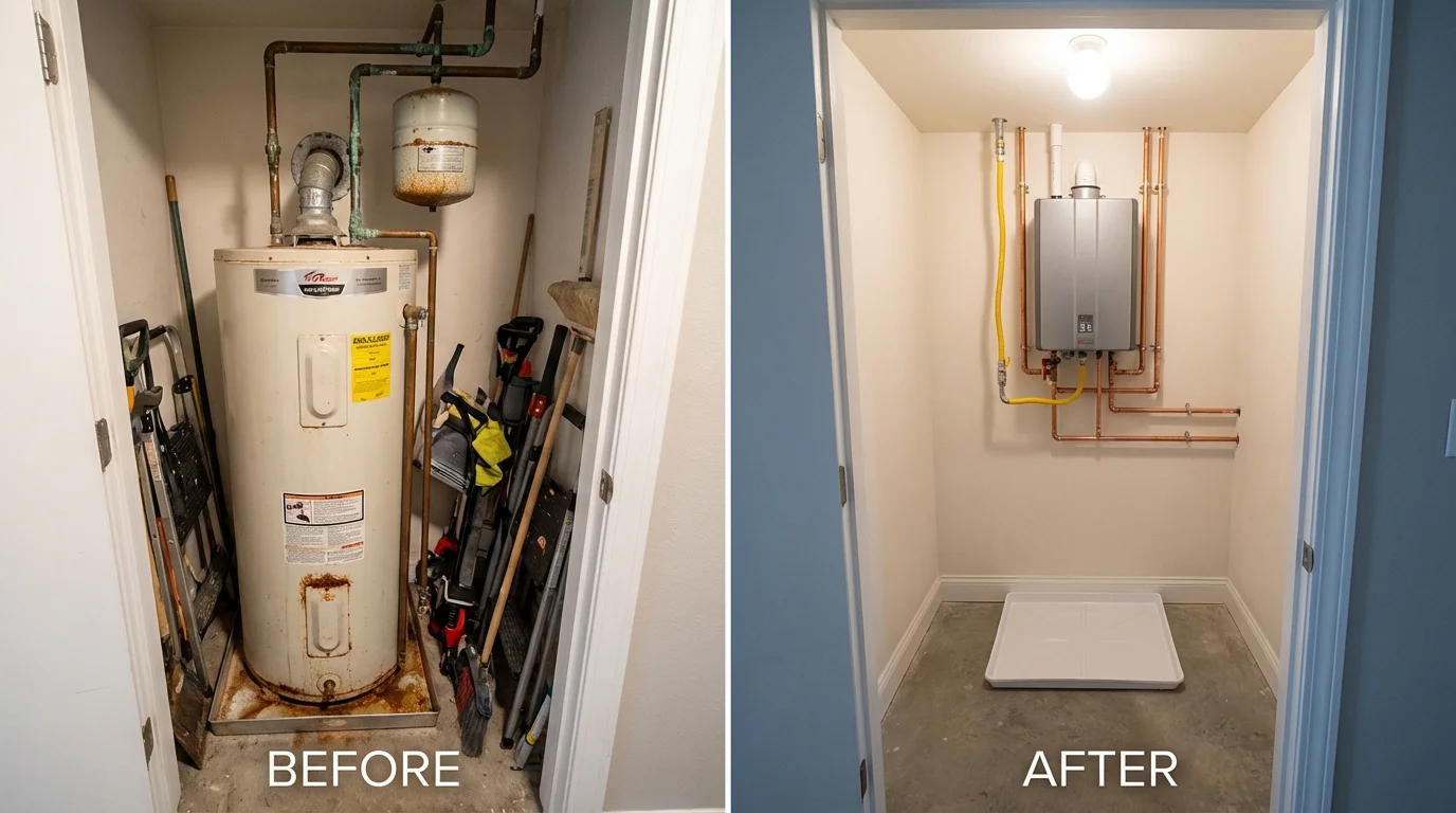 Tank water heater versus wall-mounted tankless unit comparison for Lexington, GA homeowners